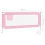 Sponda Letto di Sicurezza per Bambini Rosa 200x25 cm in Tessuto