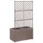 Letto Rialzato Traliccio 2 Vasi 58x30x107 cm Polyrattan Marrone