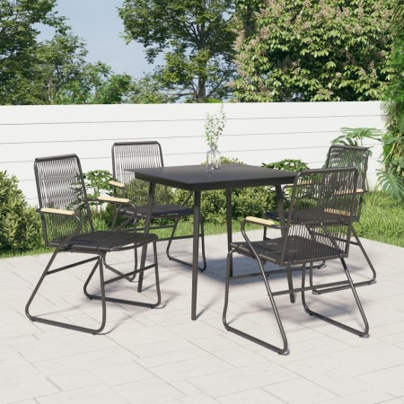 Sedie da Giardino 4pz Nere 58x59x85,5 cm Rattan PVC