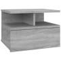 Comodini Pensili Grigio Sonoma 2pz 40x31x27cm Legno Multistrato