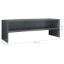 Mobile Porta TV Grigio Lucido 120x40x40 cm in Legno Multistrato