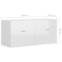Mobile Lavabo Bianco Lucido 100x38,5x46 cm in Legno Multistrato