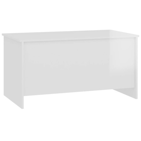 Tavolino Bianco Lucido 102x55,5x52,5 cm in Legno Multistrato