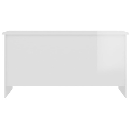 Tavolino Bianco Lucido 102x55,5x52,5 cm in Legno Multistrato