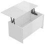 Tavolino Bianco Lucido 102x55,5x52,5 cm in Legno Multistrato