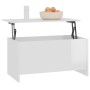 Tavolino Bianco Lucido 102x55,5x52,5 cm in Legno Multistrato