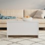 Tavolino Bianco Lucido 102x55,5x52,5 cm in Legno Multistrato