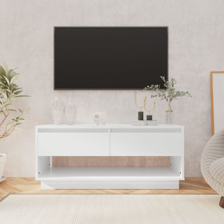 Mobile TV Bianco Lucido 102x41x44 cm in Truciolato