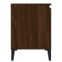 Mobile TV Gambe in Metallo Rovere Marrone 103,5x35x50 cm