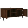 Mobile TV Gambe in Metallo Rovere Marrone 103,5x35x50 cm