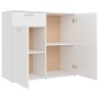 Credenza Bianco Lucido 80x36x75 cm in Legno Multistrato