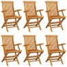 Sedie da Giardino con Cuscini Tortora 6 pz Legno Massello Teak