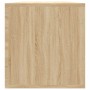 Contenitore per Vinili Rovere 71x34x36 cm in Legno Multistrato