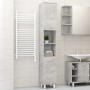 Mobile da Bagno Grigio Cemento 30x30x179 cm Legno Multistrato