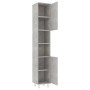 Mobile da Bagno Grigio Cemento 30x30x179 cm Legno Multistrato