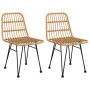 Sedie da Giardino 2pz 48x62x84 cm Rattan PE