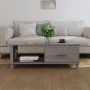 Tavolino Grigio Chiaro 100x55x35 cm in Legno Massello di Pino