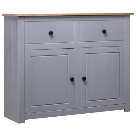 Credenza Grigia 93x40x80 cm in Legno Massello di Pino Panama