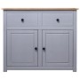 Credenza Grigia 93x40x80 cm in Legno Massello di Pino Panama