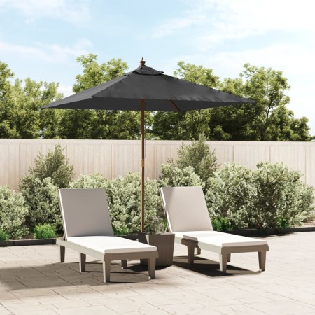 Ombrellone Giardino con Palo in Legno Antracite 198x198x231 cm