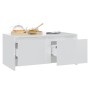 Tavolino da Salotto Bianco Lucido 90x50x41,5 cm in Truciolato