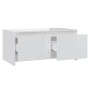 Tavolino da Salotto Bianco Lucido 90x50x41,5 cm in Truciolato