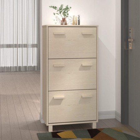 Scarpiera HAMAR Miele 59,5x35x117 cm in Legno Massello di Pino