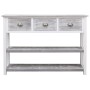 Credenza Grigio Antico 108x30x76 cm Legno Massello di Paulownia