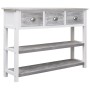 Credenza Grigio Antico 108x30x76 cm Legno Massello di Paulownia