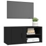 Mobili Porta TV 2 pz Nero 80x31,5x36 cm in Legno Multistrato