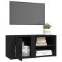 Mobili Porta TV 2 pz Nero 80x31,5x36 cm in Legno Multistrato