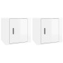 Comodini 2 pz in Bianco Lucido 50x39x47 cm