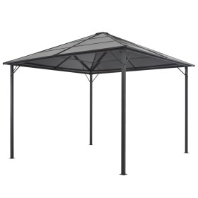 Gazebo con Tettuccio in Alluminio 3x3 m Nero