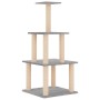 Albero per Gatti con Tiragraffi in Sisal Grigio Chiaro 111 cm