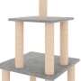 Albero per Gatti con Tiragraffi in Sisal Grigio Chiaro 111 cm