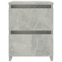 Comodini 2pz Grigio Cemento 30x30x40 cm in Legno Multistrato