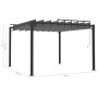 Gazebo con Tetto a Lamelle 3x3 m in Tessuto Antracite/Alluminio