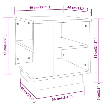 Tavolino da Salotto Rovere Marrone 40x40x43cm Legno Multistrato