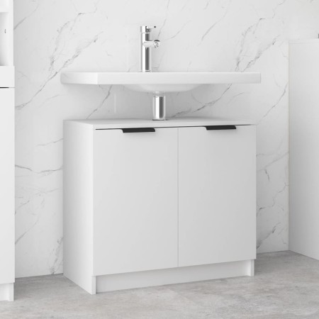 Armadietto da Bagno Bianco 64,5x33,5x59 cm in Legno Multistrato