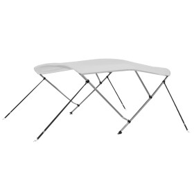 Bimini di Prua con Tendalino a 3 Archi Bianco 183x180x137 cm