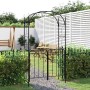 Arco da Giardino con Cancello Nero 108x45x235 cm Acciaio