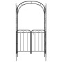 Arco da Giardino con Cancello Nero 108x45x235 cm Acciaio