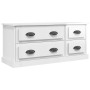 Mobile Porta TV Bianco Lucido 100x35,5x45 cm Legno Multistrato