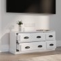 Mobile Porta TV Bianco Lucido 100x35,5x45 cm Legno Multistrato