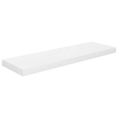 Scaffali a Parete 2 pz Bianco Lucido 80x23,5x3,8 cm in MDF