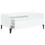 Tavolino Salotto Bianco Lucido 90x50x36,5 cm Legno Multistrato