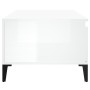 Tavolino Salotto Bianco Lucido 90x50x36,5 cm Legno Multistrato