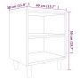 Comodino con Gambe in Legno Massello Rovere Marrone 40x35x50cm