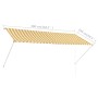 Tenda da Sole Retrattile 300x150 cm Giallo e Bianco