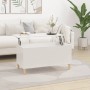 Tavolino Salotto Bianco Lucido 90x44,5x45 cm Legno Multistrato